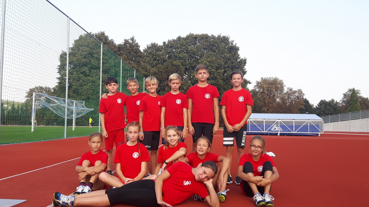 Vítězné družstvo atletické přípravky ve Slavkově.