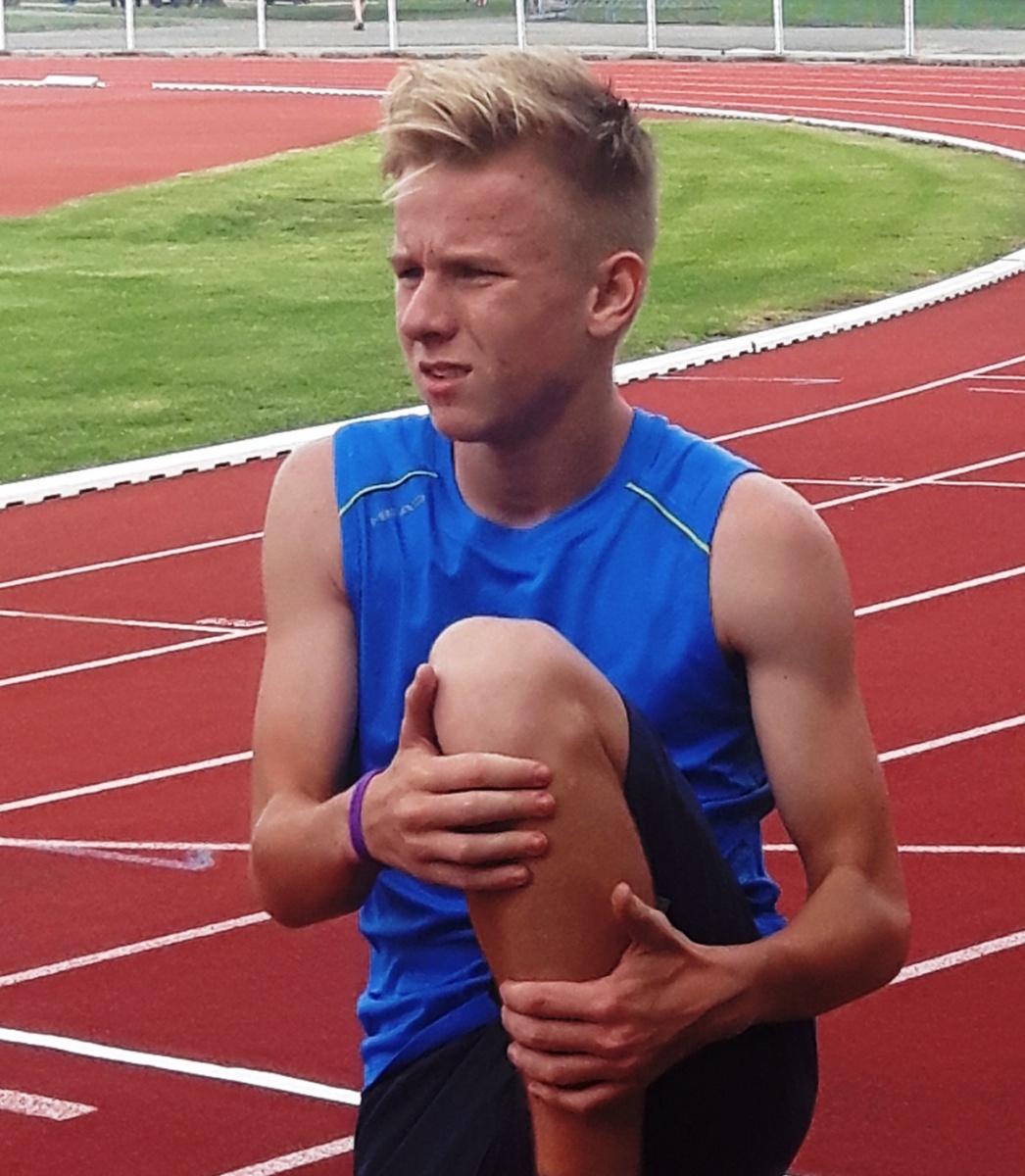 Adam Procházka při jednom ze svých tréninků na stadionu Lokomotivy Břeclav.