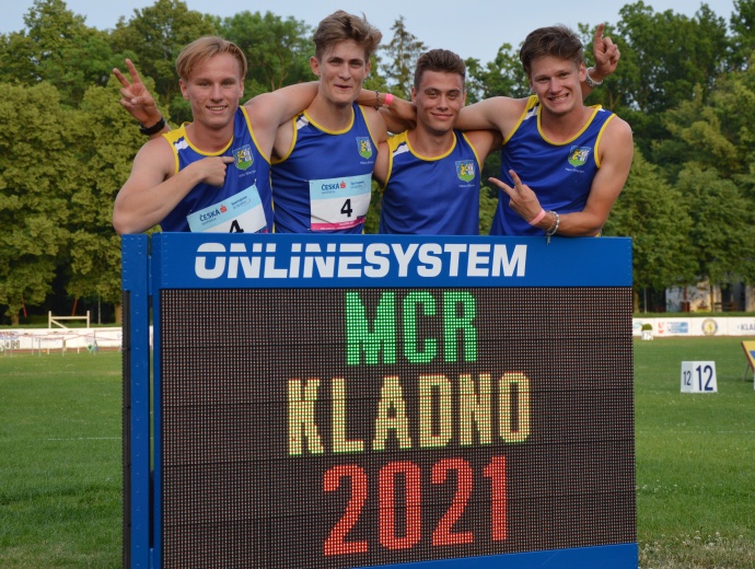 MČR 2021 Kladno bronzová štafeta na 4x100m Procházka-Halášek-Oberndorfer-Petrjanoš